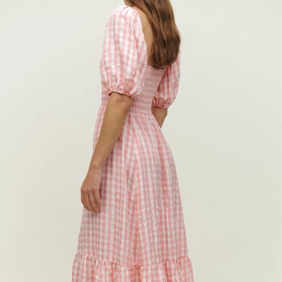 Reformation Rupert Dress in Pink Check - Picture 3 of 9